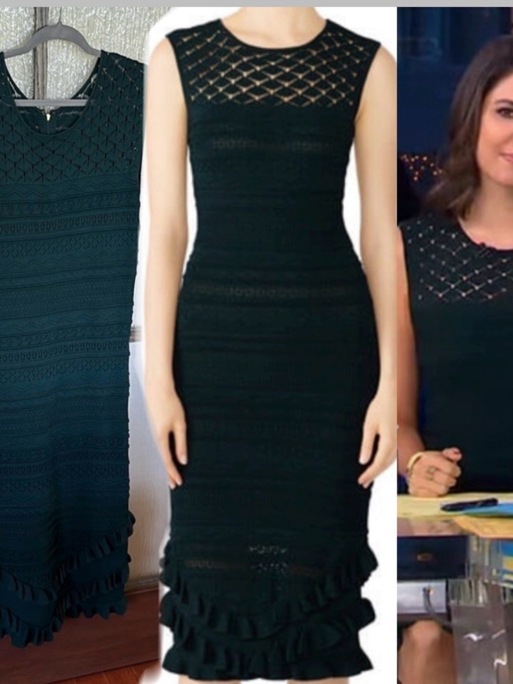 Sachin & Babi Skye Dress Knit Ruffle Bodycon Sleeveless Sz XL $495